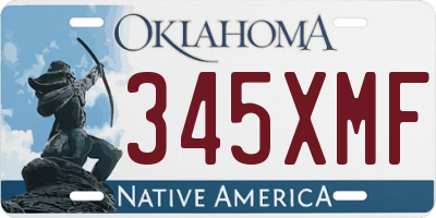 OK license plate 345XMF