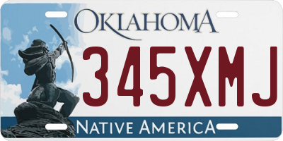 OK license plate 345XMJ