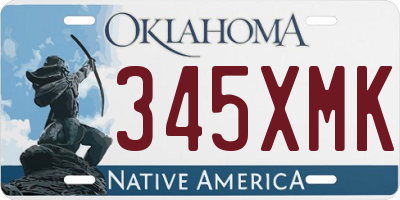 OK license plate 345XMK