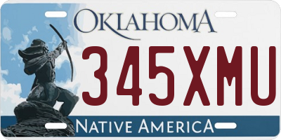 OK license plate 345XMU