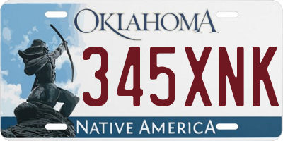 OK license plate 345XNK