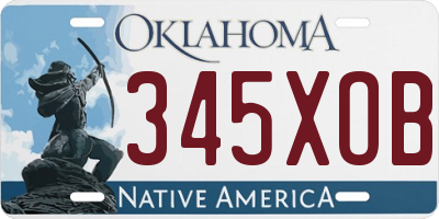 OK license plate 345XOB