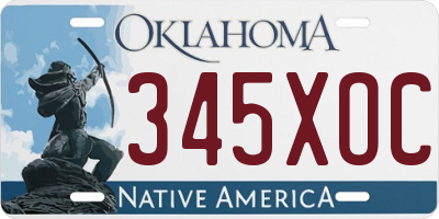 OK license plate 345XOC