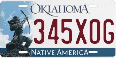 OK license plate 345XOG