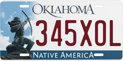 OK license plate 345XOL