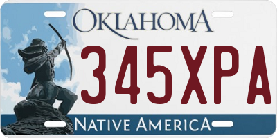OK license plate 345XPA