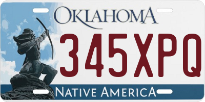 OK license plate 345XPQ