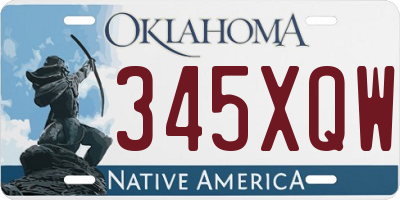 OK license plate 345XQW