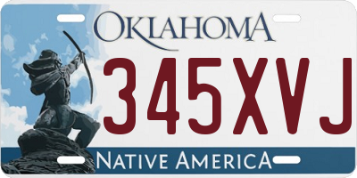 OK license plate 345XVJ