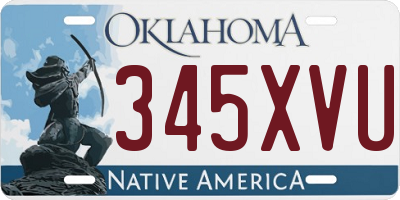 OK license plate 345XVU