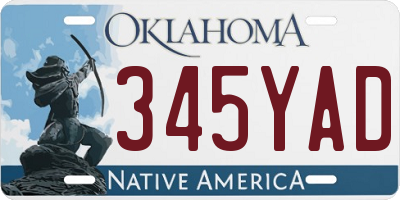 OK license plate 345YAD