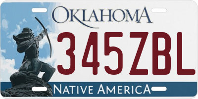 OK license plate 345ZBL