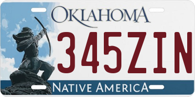 OK license plate 345ZIN