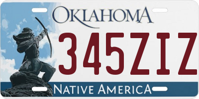 OK license plate 345ZIZ