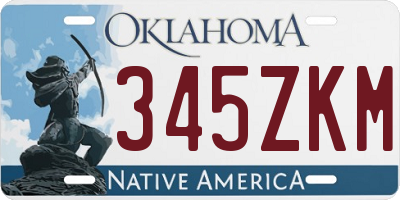 OK license plate 345ZKM