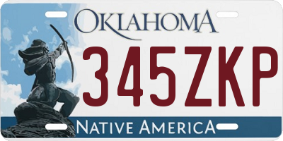OK license plate 345ZKP