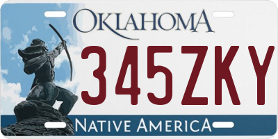 OK license plate 345ZKY