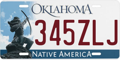 OK license plate 345ZLJ