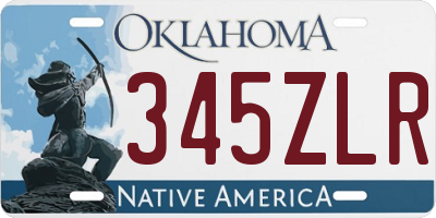 OK license plate 345ZLR