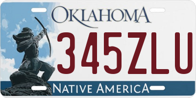 OK license plate 345ZLU