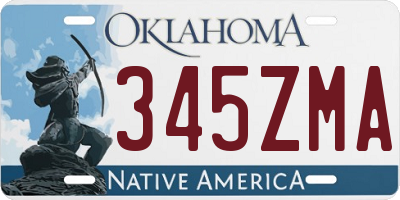 OK license plate 345ZMA
