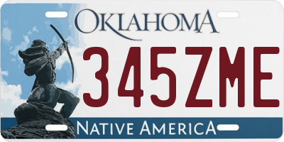 OK license plate 345ZME