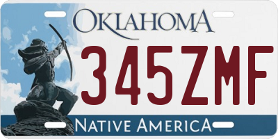 OK license plate 345ZMF