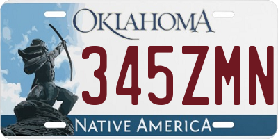 OK license plate 345ZMN