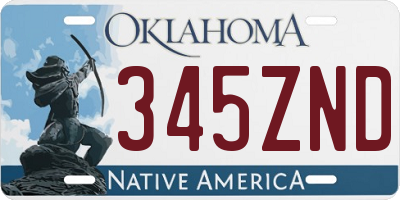 OK license plate 345ZND