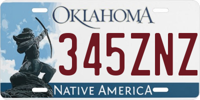 OK license plate 345ZNZ