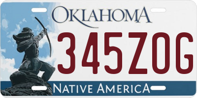 OK license plate 345ZOG