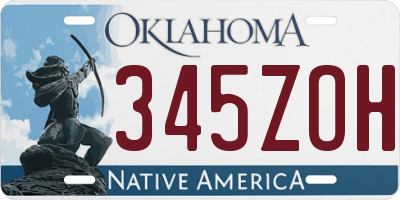 OK license plate 345ZOH