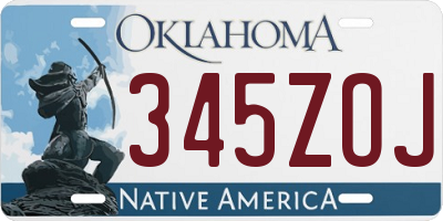 OK license plate 345ZOJ