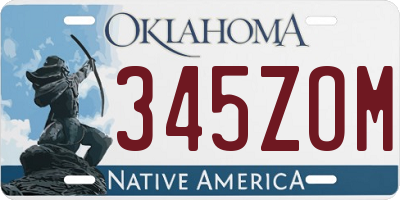 OK license plate 345ZOM