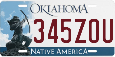 OK license plate 345ZOU