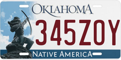 OK license plate 345ZOY