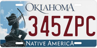 OK license plate 345ZPC