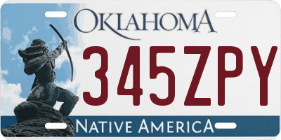 OK license plate 345ZPY