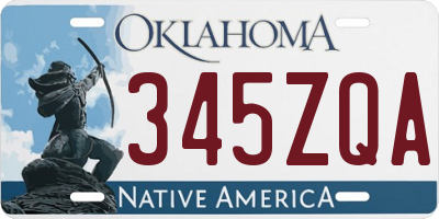 OK license plate 345ZQA