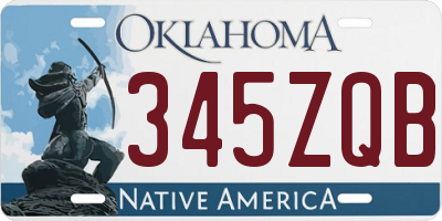 OK license plate 345ZQB