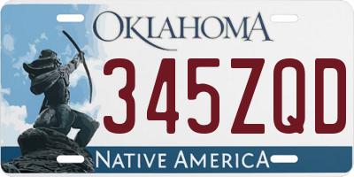 OK license plate 345ZQD