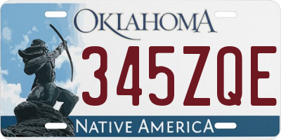 OK license plate 345ZQE