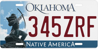 OK license plate 345ZRF