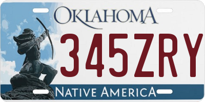 OK license plate 345ZRY