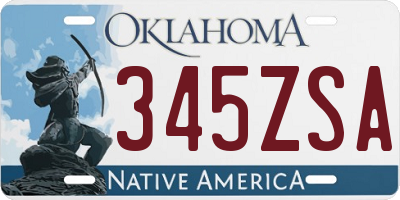 OK license plate 345ZSA