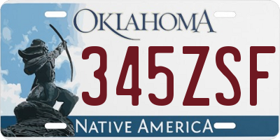 OK license plate 345ZSF