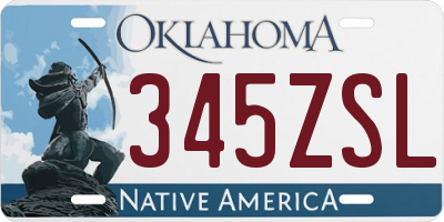 OK license plate 345ZSL