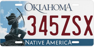 OK license plate 345ZSX