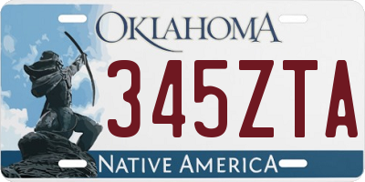 OK license plate 345ZTA