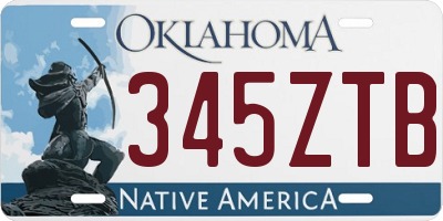 OK license plate 345ZTB
